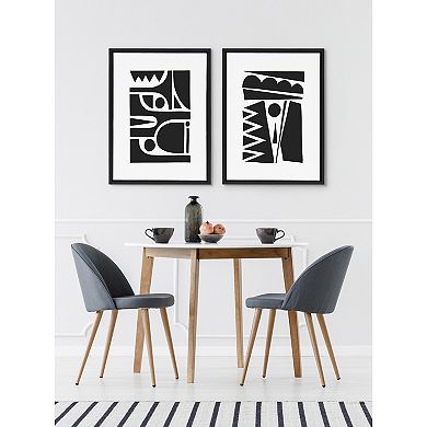 Sylvie Geometric Framed Canvas Set by Statement Goods