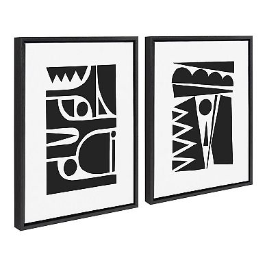 Sylvie Geometric Framed Canvas Set by Statement Goods