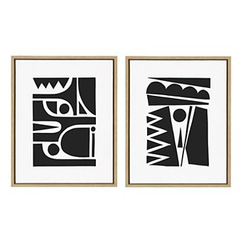 Sylvie Geometric Framed Canvas Set by Statement Goods