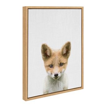 Sylvie Baby Fox Framed Canvas by Simon Te of Tai Prints