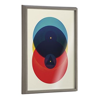 Blake Colorful Records Blue Red Framed Printed Glass by Emiko and Mark Franzen of F2Images