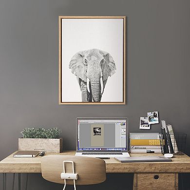 Sylvie Elephant Framed Canvas by Simon Te of Tai Prints