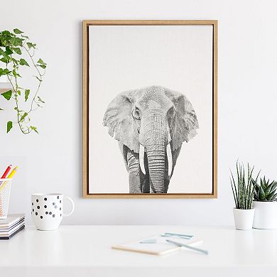 Sylvie Elephant Framed Canvas by Simon Te of Tai Prints
