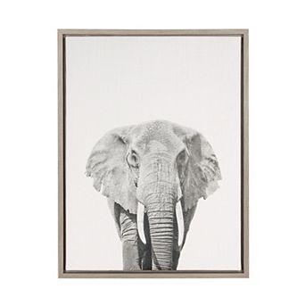 Sylvie Elephant Framed Canvas by Simon Te of Tai Prints