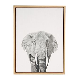 Sylvie Elephant Framed Canvas by Simon Te of Tai Prints