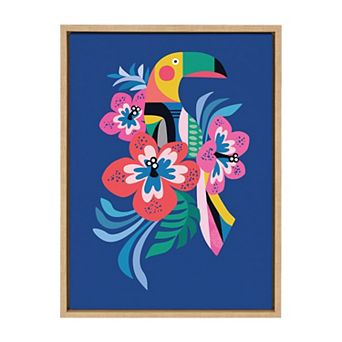 Sylvie Mid Century Modern Hibiscus Framed Canvas by Rachel Lee of My Dream Wall