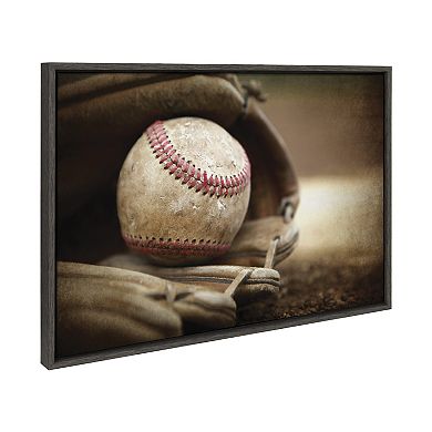 Sylvie Vintage Baseball Framed Canvas Art Set by Saint and Sailor Studios