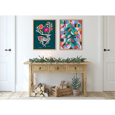 Sylvie MCM Reindeer Framed Canvas by Rachel Lee of My Dream Wall