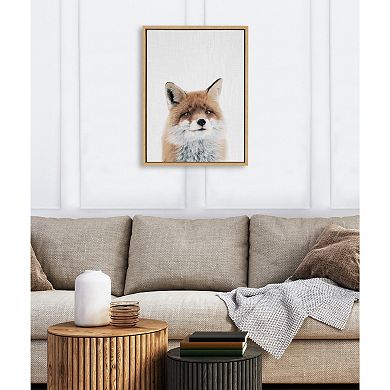 Sylvie Fox Color Framed Canvas by Simon Te of Tai Prints