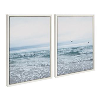 Sylvie Ocean Swim Left and Right Framed Canvas by Stephanie Klatt