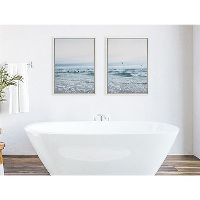 Sylvie Ocean Swim Left and Right Framed Canvas by Stephanie Klatt