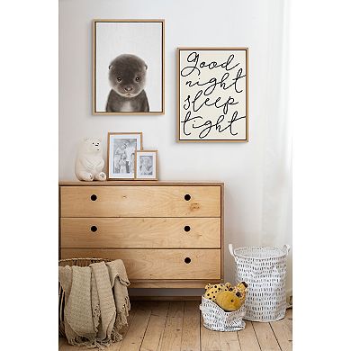Sylvie Baby Otter Framed Canvas by Simon Te of Tai Prints