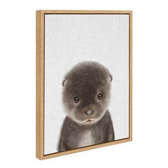 Sylvie Baby Otter Framed Canvas by Simon Te of Tai Prints