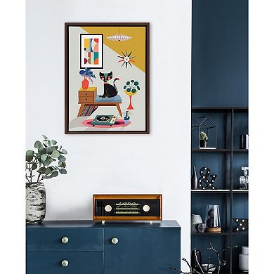Sylvie Record Player Framed Canvas by Rachel Lee of My Dream Wall