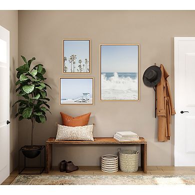 Sylvie Waves Crashing Framed Canvas Set by Caroline Mint 3 Piece Set