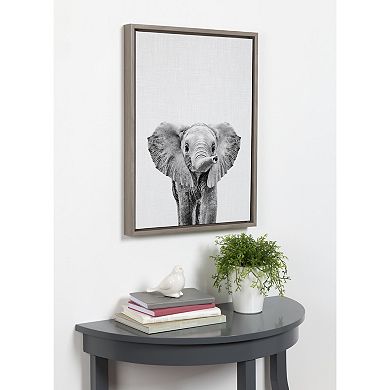 Sylvie Baby Elephant Framed Canvas by Simon Te of Tai Prints