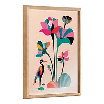 Blake Mid Century Modern Lotus Framed Printed Glass by Rachel Lee of My Dream Wall