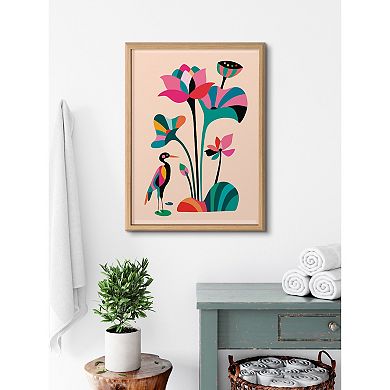 Blake Mid Century Modern Lotus Framed Printed Glass by Rachel Lee of My Dream Wall