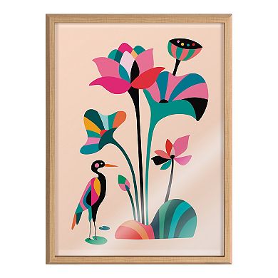 Blake Mid Century Modern Lotus Framed Printed Glass by Rachel Lee of My Dream Wall