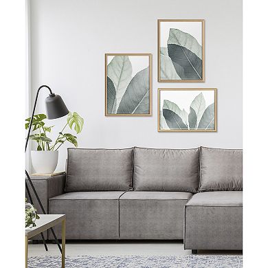 Blake Modern Green Leaf Botanical Framed Printed Glass by The Creative Bunch Studio