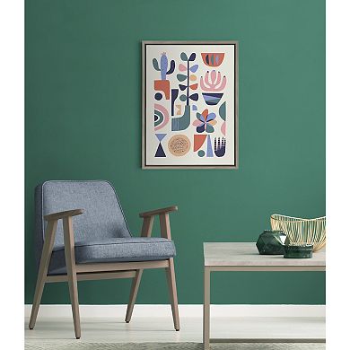 Sylvie Mid Century Succulents Framed Canvas by Rachel Lee of My Dream Wall