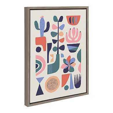 Sylvie Mid Century Succulents Framed Canvas by Rachel Lee of My Dream Wall