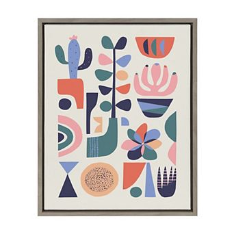 Sylvie Mid Century Succulents Framed Canvas by Rachel Lee of My Dream Wall