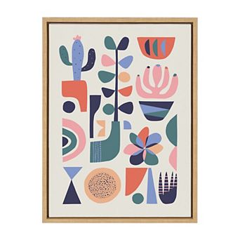 Sylvie Mid Century Succulents Framed Canvas by Rachel Lee of My Dream Wall