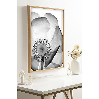 Blake Poppy X Ray Floral 2 BW Framed Printed Art by The Creative Bunch Studio