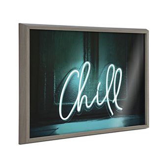 Blake Chill Neon Sign Framed Printed Glass by The Creative Bunch Studio