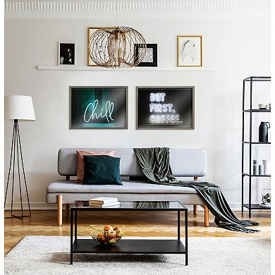 Blake Chill Neon Sign Framed Printed Glass by The Creative Bunch Studio