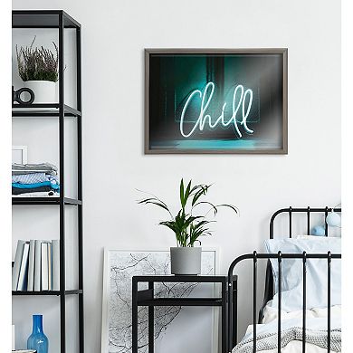 Blake Chill Neon Sign Framed Printed Glass by The Creative Bunch Studio