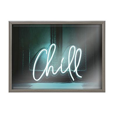 Blake Chill Neon Sign Framed Printed Glass by The Creative Bunch Studio