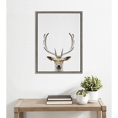 Sylvie Deer Color Framed Canvas by Simon Te of Tai Prints