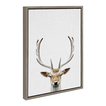 Sylvie Deer Color Framed Canvas by Simon Te of Tai Prints