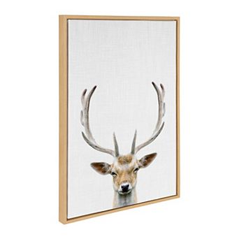 Sylvie Deer Color Framed Canvas by Simon Te of Tai Prints