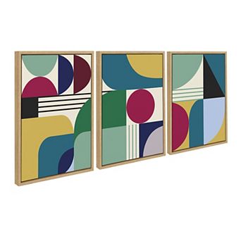 Sylvie MCM Pattern 07 08 and 09 Framed Canvas by Rachel Lee of My Dream Wall