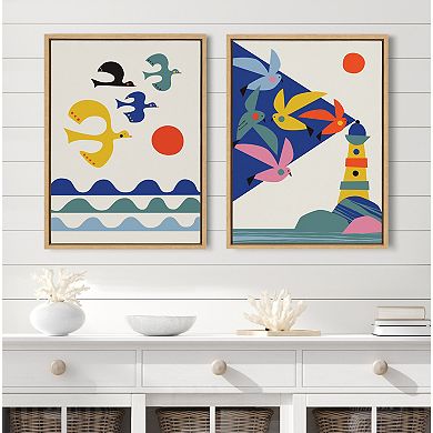 Sylvie Flock of Birds Framed Canvas by Rachel Lee of My Dream Wall