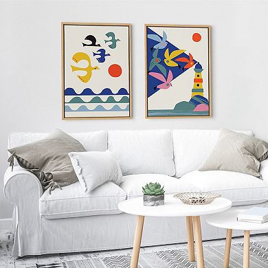 Sylvie Flock of Birds Framed Canvas by Rachel Lee of My Dream Wall
