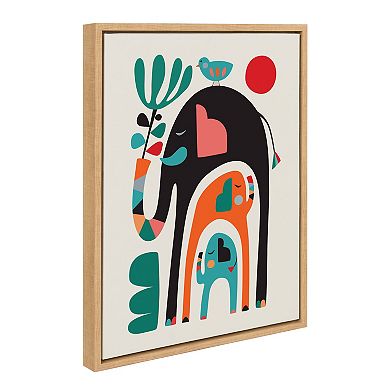 Sylvie Three Elephants Framed Canvas by Rachel Lee
