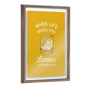 Blake When Life Gives You Lemons Yellow Framed Printed Glass by The Creative Bunch Studio