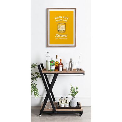 Blake When Life Gives You Lemons Yellow Framed Printed Glass by The Creative Bunch Studio