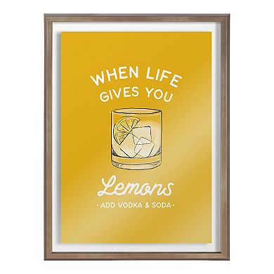 Blake When Life Gives You Lemons Yellow Framed Printed Glass by The Creative Bunch Studio