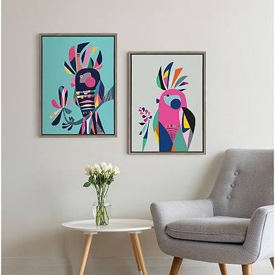 Sylvie Galah Framed Canvas by Rachel Lee of My Dream Wall