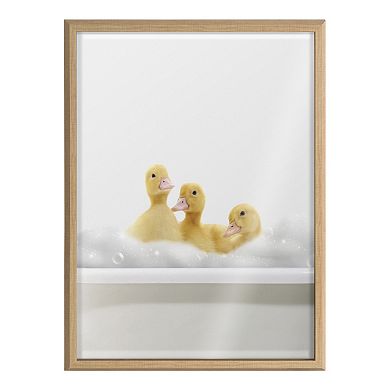 Blake Bathroom Bubble Bath 3 Ducks Framed Printed Glass by The Creative Bunch Studio