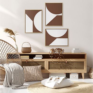 Sylvie Minimal Max Mod Set Brown Framed Canvas by The Creative Bunch Studio