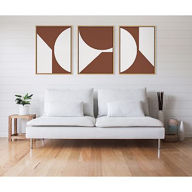 Sylvie Minimal Max Mod Set Brown Framed Canvas by The Creative Bunch Studio