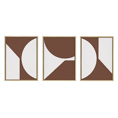 Sylvie Minimal Max Mod Set Brown Framed Canvas by The Creative Bunch Studio