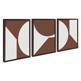 Sylvie Minimal Max Mod Set Brown Framed Canvas by The Creative Bunch Studio