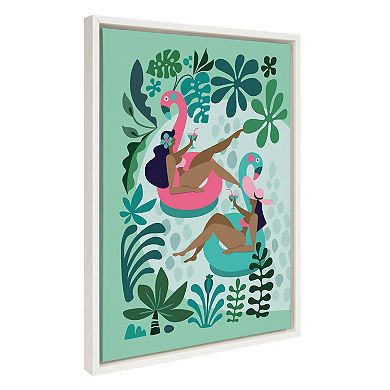 Sylvie Mid Century Modern Girl Friends Framed Canvas by Rachel Lee of My Dream Wall